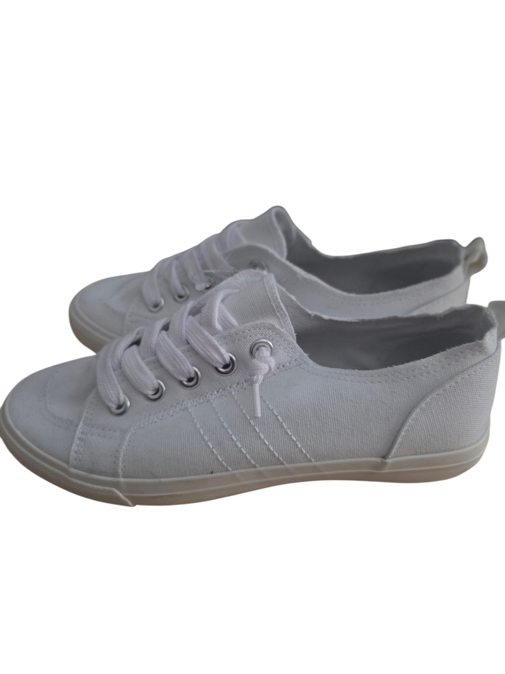Maurices White Canvas Slip-On Sneakers - Picture 2 of 11
